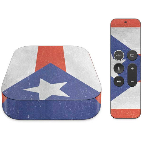 Puerto Rico Flag Distressed Apple TV Skin